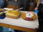 Corn bread and a cracker platter to accompany the cheese platter.